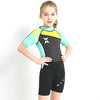 DIVE & SAIL WS-18813 2.5mm Children Warm Diving Suit One-piece Short-sleeved Sunscreen Snorkeling Suit Drifting Cold-proof Swimming Suit, Size: M(Gray Green Sleeve)