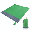 Polyester Waterproof Plaid Cloth Pocket Picnic Mat Outdoor Camping Beach Mat, Size: 2.1 x 2m(Green + Gray)