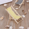 Wooden Striped Casual Chair Doll House Miniature Toy Christmas Gift Scene Model, Random Color Dlivery