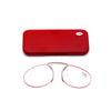 Pince-nez Reading Glasses Frameless Magnifying Glasses, Degree: +200(Red)