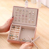 Portable Princess Style Jewelry Box Small Simple Earrings Ring Storage Box, Specification: 16.5x11.5x5.8cm(Navy Blue)