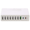 MFT-03Q 10 in 1 65W QC3.0 USB Smart Fast Charger, EU Plug(White)