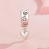 S925 Sterling Silver Platinum Plated Smart Heart Love Buckle DIY Beads(SCC2694)