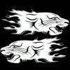 2 PCS/Set D-417 Lion Pattern Car Modified Decorative Sticker(White)
