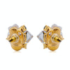 Women Fashion Gold-Plated Inlaid Colored Crystal with White Flower Stud Earrings