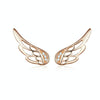 Sterling Silver Wing Earrings Simple S925 Silver Stud Earrings, Color:Rose Gold
