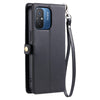 For Redmi 11A 4G Global Wallet Multi-card Slot Leather Phone Case with Lanyard(Black)