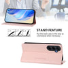 For Samsung Galaxy A55 5G Global RC01 Dual-Folded Magnetic Suction RFID Leather Phone Case(Pink)