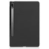For Lenovo Tab P12 Pro 12.6 Three-folding Holder Custer Texture Leather Tablet Case(Black)