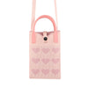 Heart Shaped Knitted Mini Crossbody Phone Bag For 6.9 inch and Below Phones(Pink)