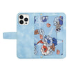 For iPhone 13 Pro Max Floral Pattern Leather Phone Case with Lanyard(Light Blue)