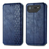 For ASUS ROG Phone 7 Cubic Grid Pressed Magnetic Leather Phone Case(Blue)