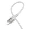 hoco U129 Spirit 1.2m 2.4A USB to 8 Pin Transparent Charging Data Cable(Grey)