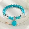 S2203-13 Turquoise Pendant Women Beaded Bracelet Turquoise Ethnic Style Charm Jewelry