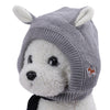 Knitted Rabbit Ear Pet Hat, Grey, Warm, for 15-25kg Dogs
