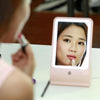 USB Desktop Dressing Mirror LED Table Lamp Portable Nano Spray Beauty Moisture Apparatus Automatic Alcohol Sprayer (Pink)