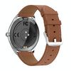 MT55 1.43 inch AMOLED HD Screen Ultra-thin Smart Call Health Watch, Leather Strap(Silver Brown)
