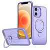For iPhone 12 Wing Series Gen2 MagSafe Metal Ring Holder Phone Case(Light Purple)
