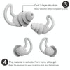 iMeBoBo A1 Shark Fin Version Nano Silicone Sleeping Noise Reduction Earplugs, Style:Two Layer(Grey)