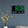 Large Display Led Digital Clock 5 Modes Brightness Adjustable Temperature Mute Electronic Clock(Green Double Color)