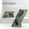 For Samsung Galaxy A35 Armor MagSafe Holder PC Hybrid TPU Phone Case(Army Green)