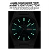 BINBOND B102 Dual-calendar Leisure Waterproof Luminous Quartz Watch, Color: Black Steel-Black-White