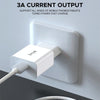 IVON AD-35 2 in 1 18W QC3.0 USB Port Travel Charger + 1m USB to 8 Pin Data Cable Set, US Plug(White)