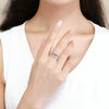 S925 Sterling Silver Ring Delicate Heart Diamond Open Female Ring