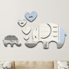 6pcs /Set Acrylic Elephant Mirror Stereo Wall Stickers Home Decoration Soft Mirror(Silver)