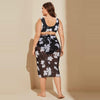 3 in 1 Set Sexy Plus Size Print Bikini Ladies Split Swimsuit, Size:XXL(As Show)