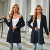 Autumn And Winter Women Button Long Sleeve Loose Cardigan Jacket, Size: S(Navy)
