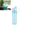 Creative Spray Water Bottle Sports Bottle Portable With Lid Summer Hydration Beauty Plastic Cup, Size:600 ML(Blue)