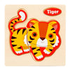 10 PCS Children Educational Animal Three-Dimensional Wooden Puzzle Toy(Tiger)