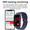 Smart Watch Ring ECG Temperature Heart Rate Blood Pressure Health Bluetooth Talking Watch, Color: Blue Silicone