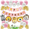 5170 Forest Animal Theme Children Birthday Decoration Balloon Set(Pink)