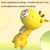 Cartoon Children Spinning Top Toy Outdoor Luminous Flying Saucer Launcher, Specification: Apricot Giraffe
