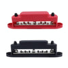 M6 3-post 10-way RV Yacht Short-circuit Proof Base DC Busbar, Color: Red