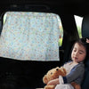Car Heat Insulation Blackout Cartoon Cotton Sunshade(Striped Blue Rabbit)