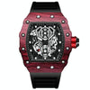 BINBOND B6577 Barrel Shape 30m Waterproof Sports Quartz Watch(Black Silicon-Red-Black)