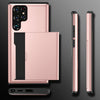 For Samsung Galaxy S22 Ultra 5G Shockproof Armor Phone Case with Card Slot(Black)