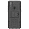 For Alcatel 3L (2021) Tire Texture Shockproof TPU+PC Protective Case with Holder(Black)