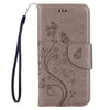 For Galaxy A5 (2017) / A520 Butterflies Love Flowers Embossing Horizontal Flip Leather Case with Holder & Card Slots & Wallet & Lanyard(Grey)