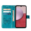 For Samsung Galaxy A24 4G Embossed Butterfly Leather Phone Case(Blue)