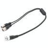 BNC Male to 2x Female Splitter Cable, 0.42m, Black