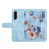 For Samsung Galaxy A36 Floral Pattern Leather Phone Case with Lanyard(Light Blue)