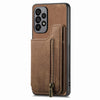 For Samsung Galaxy A22 5G Retro Leather Zipper Wallet Back Phone Case(Brown)