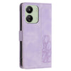 For Redmi 13C 4G / 5G Tulips Embossed Leather Phone Case with Lanyard(Purple)