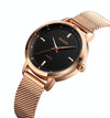 SKMEI 1528 Simple Fashion Lady Watch Casual Netting Scale(Rose Gold)