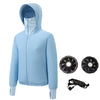 Women Summer Cooling Air-conditioning Clothes Jacket Include 2 5V Portable Fans, Size: XXXXL(Blue)
