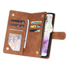 For Samsung Galaxy A26 5G Multifunctional Frosted Zipper Wallet Leather Phone Case(Brown)